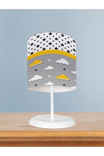 MEKTA HOME Baby and Children's Room Yellow Elephant Balloon Framed Lampshade