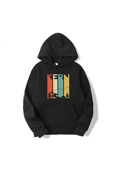 MAGORS Памучен суитшърт с качулка и дълъг ръкав с щампа Kern Mountain SVART WEAR