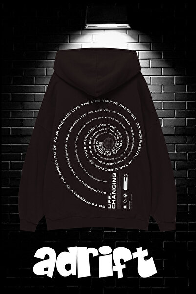 Adrift Unisex oversized με κουκούλα Brave Sweatshirt Hoodie με τσέπη καγκουρό