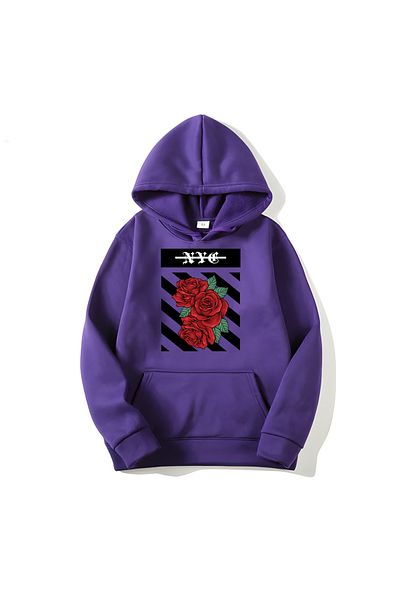 MAGORS Μακρυμάνικο φούτερ SVART WEAR NYC Rose εμπριμέ βαμβακερή κουκούλα