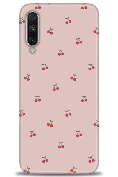 MRCİLETİSİM Xiaomi Mi A3 Kılıf HD Baskılı Kılıf - Kirazlar + Tam Ekran Koruyucu