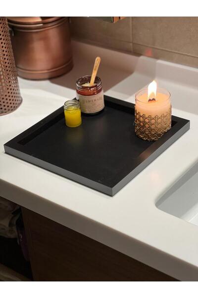 Maison Avf Black Square Tray - Decoration and Organizer Wooden Tray