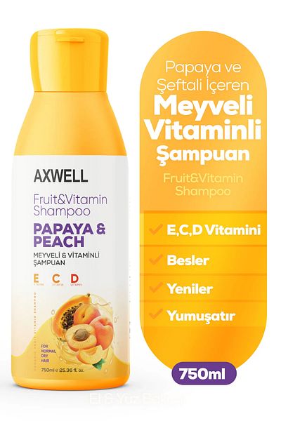AXWELL Shampoo with Fruity Vitamin Papaya & Peach