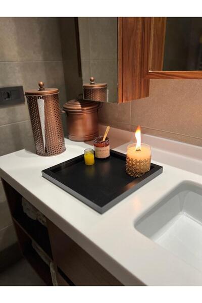 Maison Avf Black Square Tray - Decoration and Organizer Wooden Tray