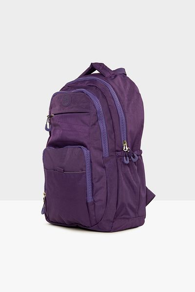 Bagmori Purple Women's Multi-Pocket Multi-Zipper Large Backpack M000008195