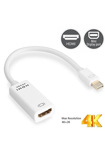 Derwell 4K Destekli Mini DisplayPort To Hdmi Çevirici Dönüştürücü Adaptör Thunderbolt Port Converter Kablo