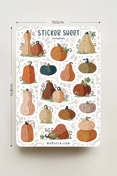 MÜHÜRCE مجموعة ملصقات Pumpkins - Pumpkins Bujo