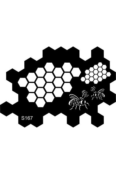 STENCİLTASARIM Stencil Design S167 Bee Honeycomb Wall Wooden Glass Painting Pattern
