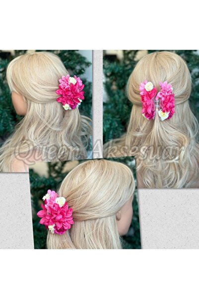 QUEEN AKSESUAR مشبك مزلاج قرنفل وردي فاخر مستورد مع مشبك إبزيم للنساء والأطفا...