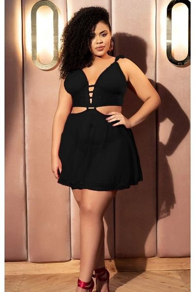 DOSESA Women's Large Size Special Design Bralet Large Size Nightgown 2XL 3XL