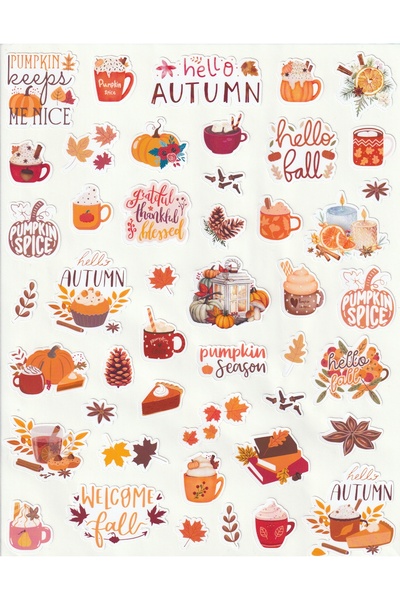 NUNUKİ Hello Autumn Autumn Sticker Set Happy Thanksgiving Sticker Hello Fall ...