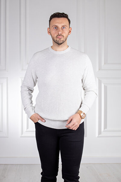 Sarar İnterview Wraps O Neck Light Gray Knitwear Sweater