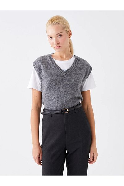 LC Waikiki LCW Vision Women's V-Neck Plain Knitwear Sweater