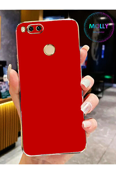 Molly Technology Xiaomi Mi A1 İçin Kırmızı Kenarları Gold Detaylı Lüks Silikon Kılıf