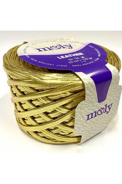 Moly Μεταλλικό δερμάτινο σχοινί χρυσό κίτρινο (120 γρ.)