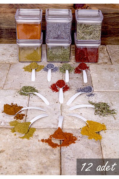 Serin Bardak 12 Pieces Spice Spoons - Sugar Jam Spice Spoon White