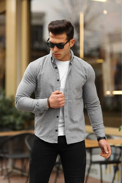 LEYEL Moda Ανδρικό πουκάμισο από ύφασμα με βαμβακερές ραφές για τη νέα σεζόν