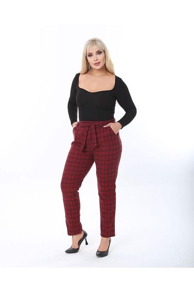 Burgundy Women Plus Size Pants Styles Prices Trendyol Page 3