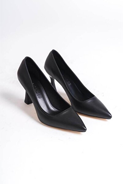 LEVOSHOES 10000KL - ДАМСКИ 9 СМ (13 ПУНТА) ПЛОСКИ ТОКА СТИЛЕТО ЧЕРНА КОЖА