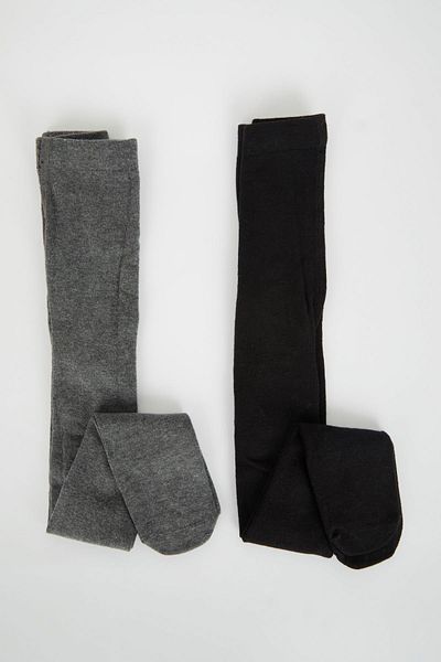 DeFacto Baby Boy Back To School Non-Slip Sole 2-Piece Cotton Pantyhose B1426a5ns