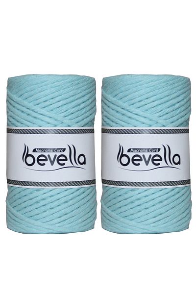 Bevella Macrame Cord Scannable Macrame Thread Single Twist 3 mm Scanned Macrame Polyester Cotton Thread 2 x 250 gr