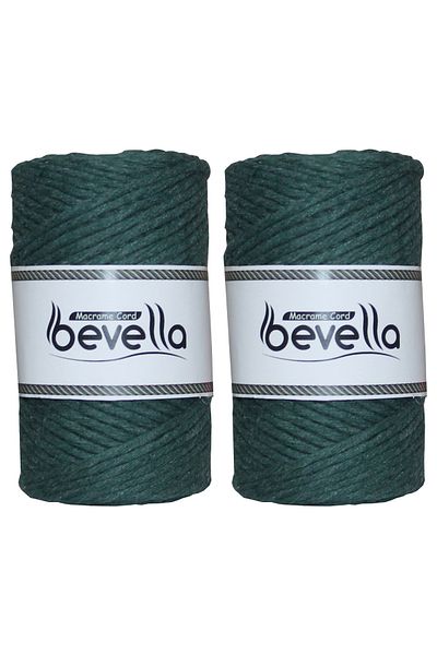 Bevella Macrame Cord Τυλιγμένο σχοινί μακραμέ μονό στριφτό 3 mm Σχοινί βαμβακερό πολυεστέρα μακραμέ 2 x 250 gr