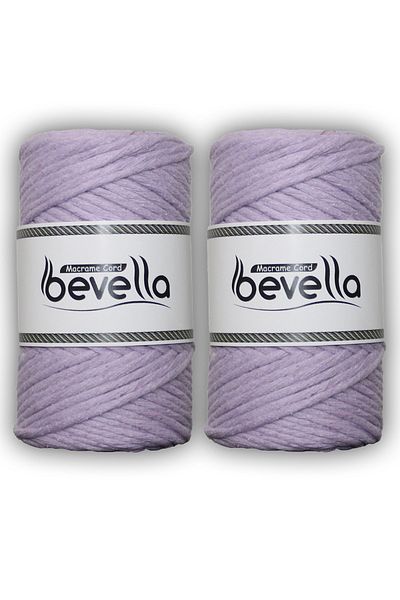 Bevella Macrame Cord Τυλιγμένο σχοινί μακραμέ μονό στριφτό 3 mm Σχοινί βαμβακερό πολυεστέρα μακραμέ 2 x 250 gr