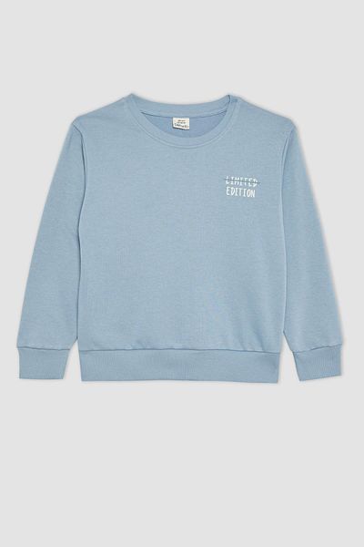 DeFacto Boy's Regular Fit Crew Neck Sweatshirt