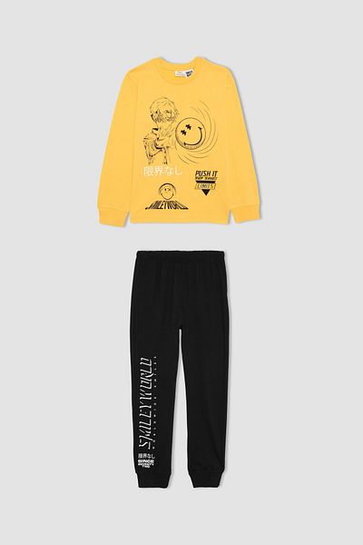 DeFacto Boy's Smileyworld Long Sleeve Pajamas Set B4181a823wn