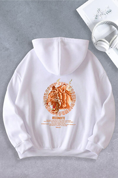 Ciel Lune Hanorac oversize unisex cu imprimeu Tigre