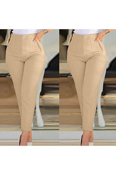Kokosh moda Ending Leg on Ankle - Double Fabric Women's Trousers