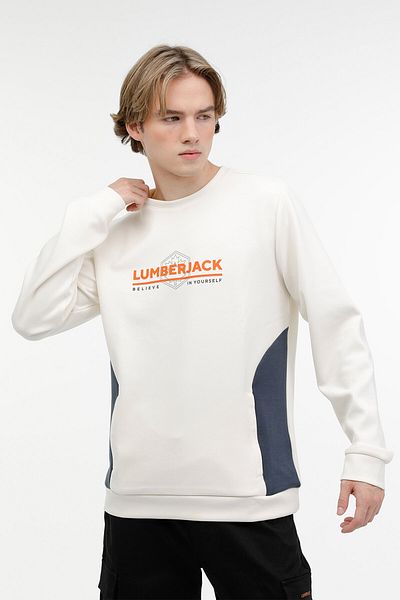 lumberjack Ml Madrid-C 16Ty606 3Pr Ecru Men's Sweatshirt