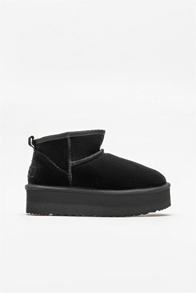 Elle Shoes Siyah Deri Kadın Günlük Bot