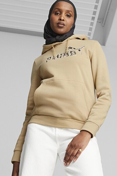 Puma ESS+ ANIMAL Hoodie Sand D Bej Kadın Sweatshirt