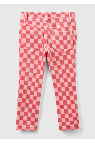 United Colors of Benetton Pink Mix Patterned Girl's Chenille Pants