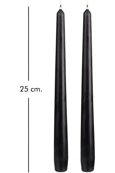 Herdekora Şamdan Mumu 2'li Paket Siyah 25 Cm.
