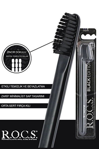 R.O.C.S. Rocs Black Edition Kömür Özlü Beyazlatıcı Ağız Bakım Seti - 2 Macun Ve 2 Fırça