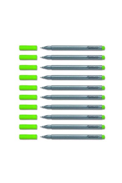 Faber Castell Faber-Castell Grip Fineliner 0.4 Nib Felted Pen Light Light Green 10 Pieces