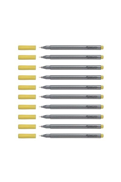 Faber Castell Faber-Castell Grip Fineliner 0.4 Nib Felt Pen Golden Yellow 10 Pieces