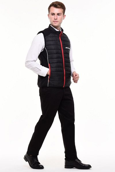 Uniprom Inflatable Vest Lined Mercedes AMG Model Rail Pattern Black Men