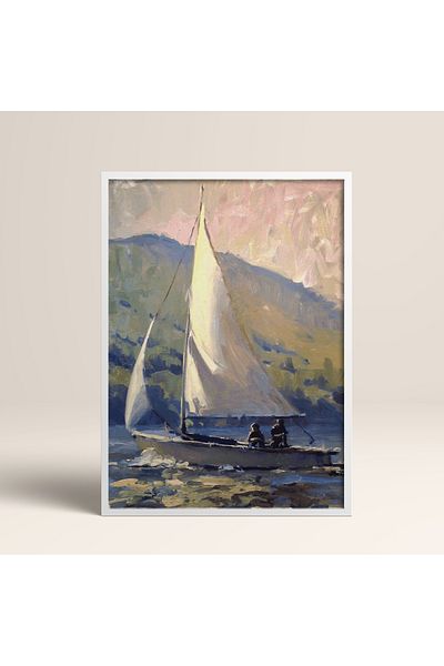 HOMEPACK Pictură unică înrămată Seria barca cu pânze Pictură clasică poster TK/111