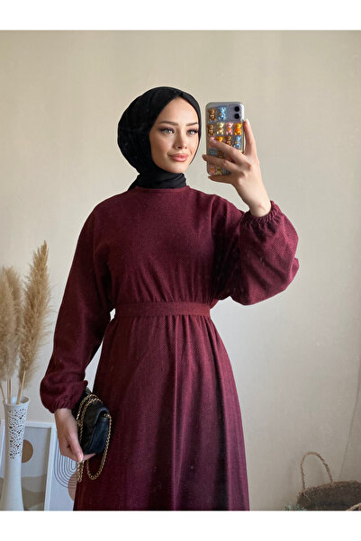 Esre Store Mevlana Model Hijab Φόρεμα Claret Red