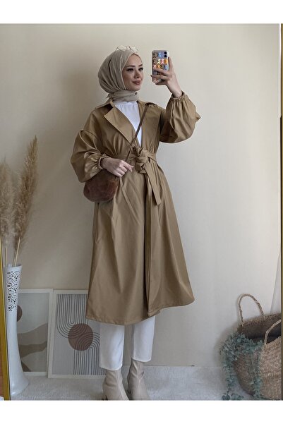 Esre Store Tesettür Trençkot Camel