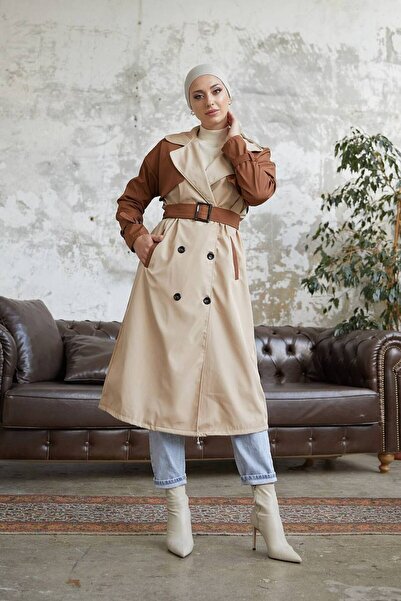 Esre Store İki Renk Trençkot Kahverengi?