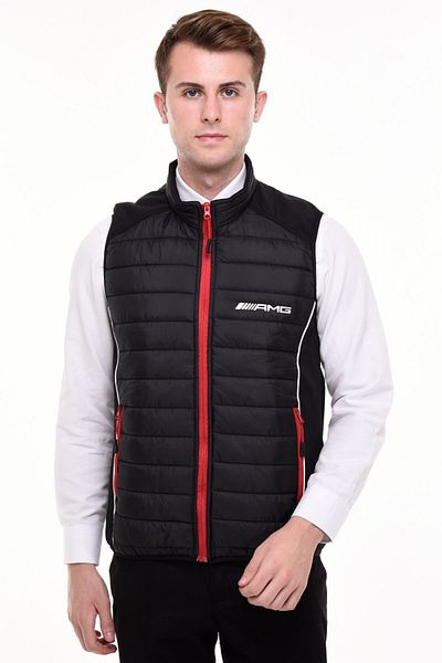 Uniprom Inflatable Vest Lined Mercedes AMG Model Rail Pattern Black Men