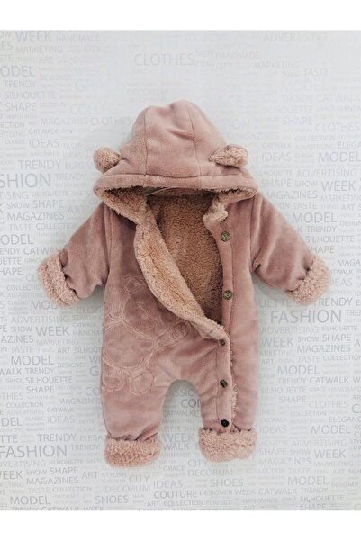 MotherWings Içi Tüylü Ayıcıklı Pofuduk Bebek Tulumu Soft Hello Bear