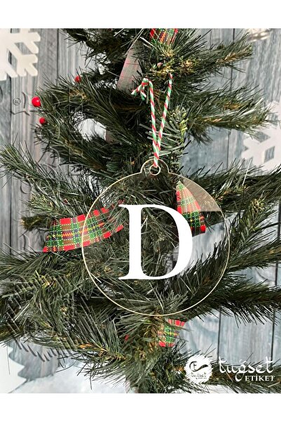 t tuğset etiket زخرفة شجرة عيد الميلاد بليكسي باللون الأبيض - زخرفة مرآة الرؤية الخلفية Plexi Letter-a1