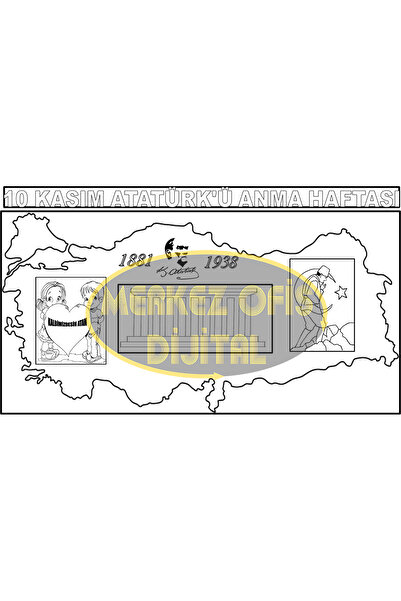 MOD Atatürk 10 Kasım Boyama Poster 50x70 Cm