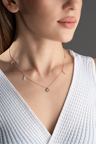 Silvano Jewelry 925 Ayar Gümüş Rose Şans Kolye