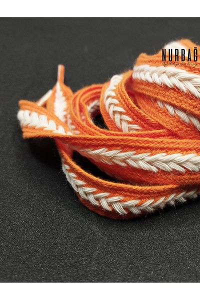 NURBAĞ DOKUMA Orange White Braided Sneakers - Bagiçk 1 Pair Qa00016 - 90cm